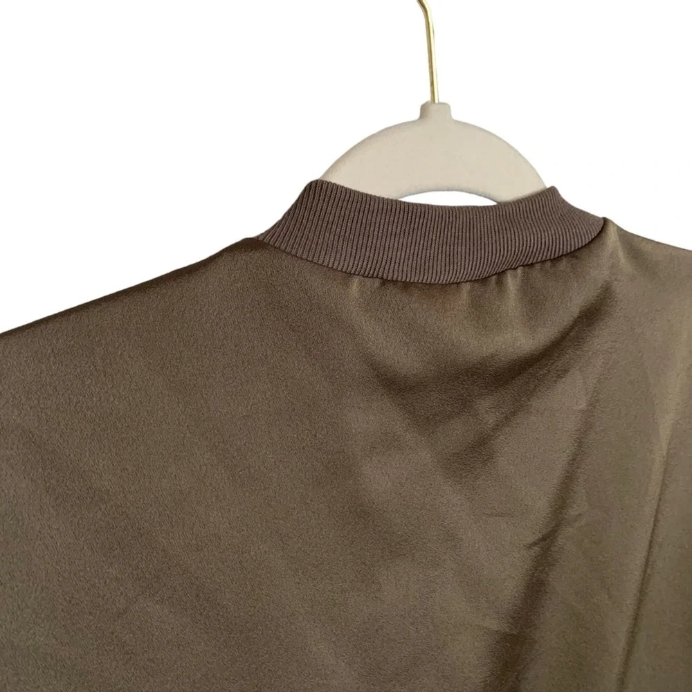 Topshop | Olive green Bomber Jacket zip up long sleeve jacket casual